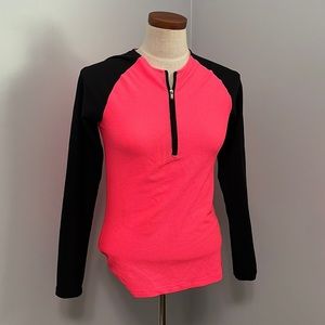 Lauren by Ralph Lauren Color Block Long Sleeve Half Zip